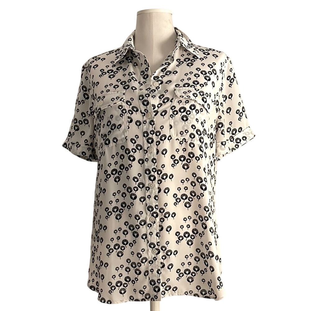 *NWOT* The Loft Women's Black and White Patterned Top | Size M